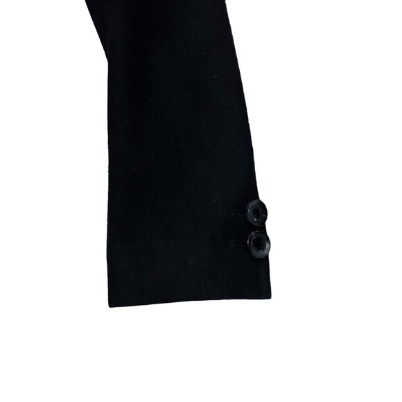 DKNY Jeans Pea Coat Women's Size Petite Small Black Long Sleeve Wool Blend - Picture 3 of 11